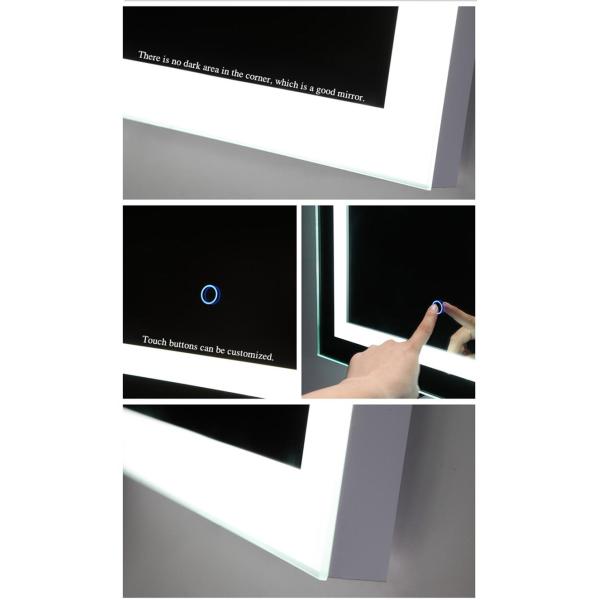 ETL Certified Frameless Backlit Light Up Wall Mirror For Bathrooms