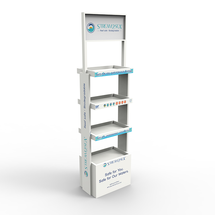 Retail Store Bread Display Stand Floor Standing Display Unit With Custom Logo