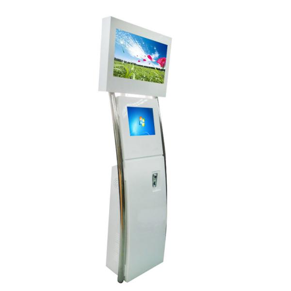 Quality Dual Screen Self Service Interactive Kiosk 1 Year Warranty With Coin Acceptor for sale