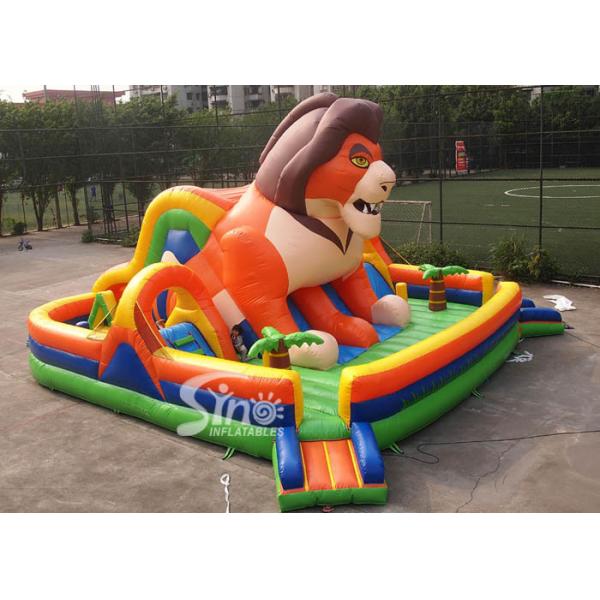 9x9m outdoor big jungle lion kids inflatable fun park with slide for fun parties from Sino Inflatables