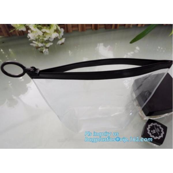 2.5 mil slider PVC bag, make-up packaged factory slider PVC cosmetics bag, Slider Closure Cosmetic Bottle Set Packing PV
