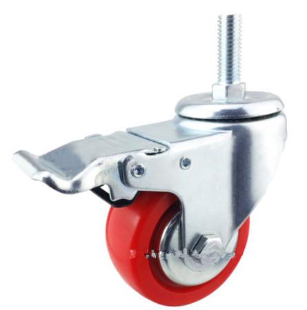 Quality Universal Red Polyurethane Casters For Material Handling Trolley for sale