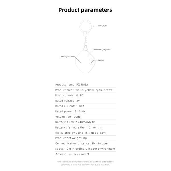 3V Smart Bluetooth GPS Lost Item Tracker For Apple Find My APP ITag Anti Lost Reminder