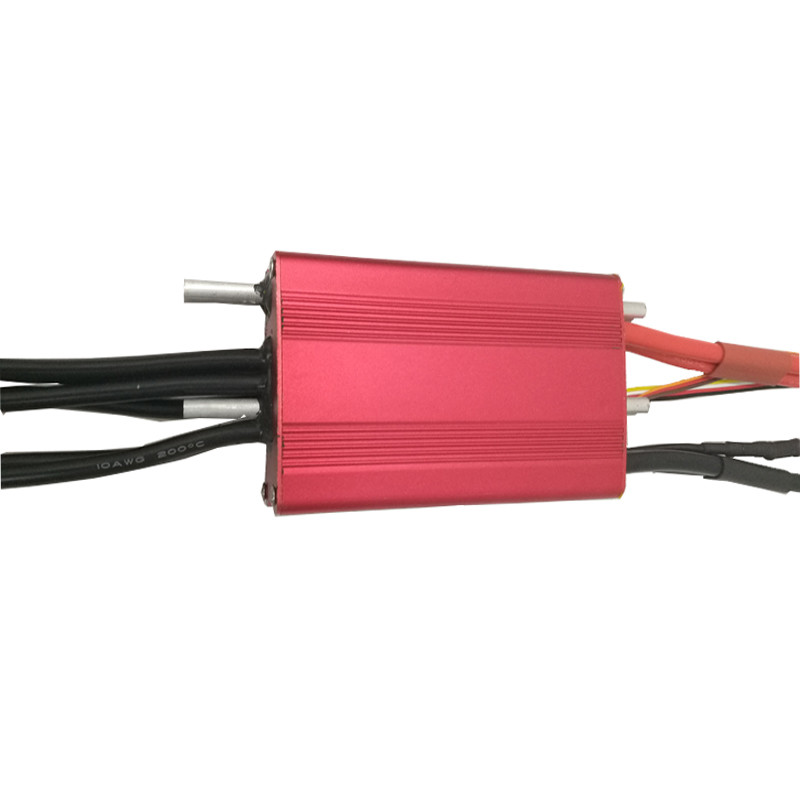 Waterproof Rc Model Boat Speed Controllers 16S 400A With Red Cover