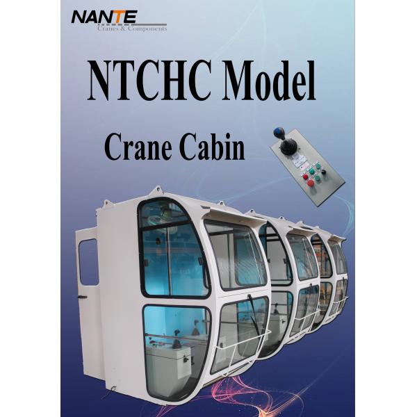 White / Red Overhead Crane Cabin With Adjustable Seat / Joystick