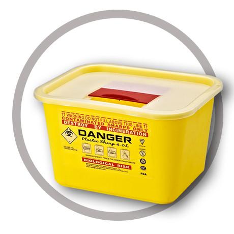 Quality 4 Litre Sharps container, Sliding Lid, Red sharps siposal containers - WinnerCare for sale