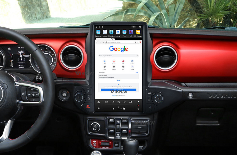 Viknav Car Radio For Jeep Wrangler (2018-2021) 13.6 inch GPS navigation DVD multimedia auto stereo 2din
