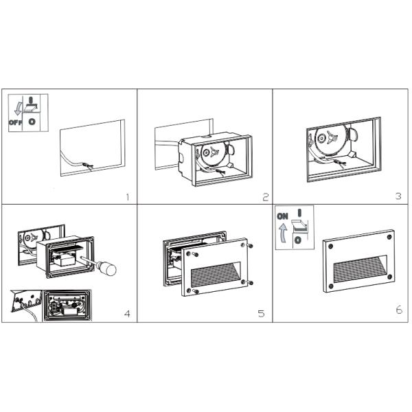 Led Stair Step Lighting IP65 3W Outdoor Wall Mounting 220~240v Aluminum Alloy