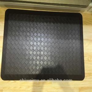 China Plaid and diamond pattern Black PU kitchen anti-fatigue floor mat on sale