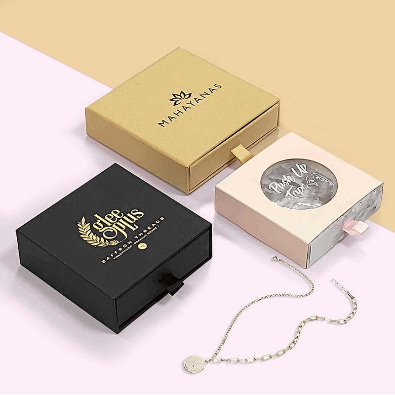 Rigid Cardboard Display Box Jewelry Packaging Box For Necklace Earrings