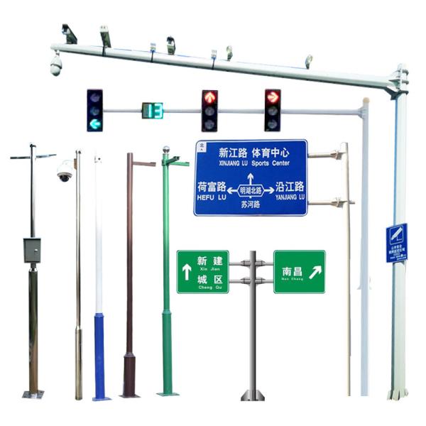 Dual Arms Galvanised Street Light Pole 10m 15m Highway Light Post