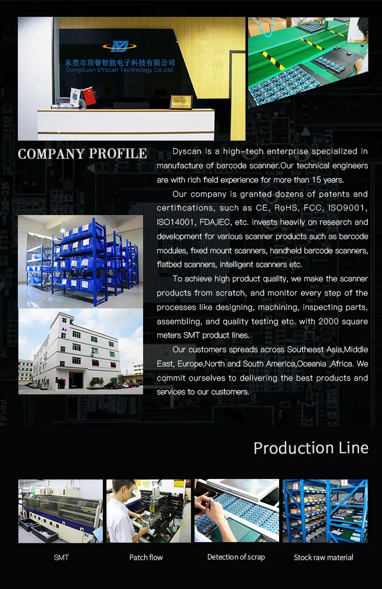 DYscan 1D Barcode Scanner USB 300 Scans/sec Handheld CMOS Reader