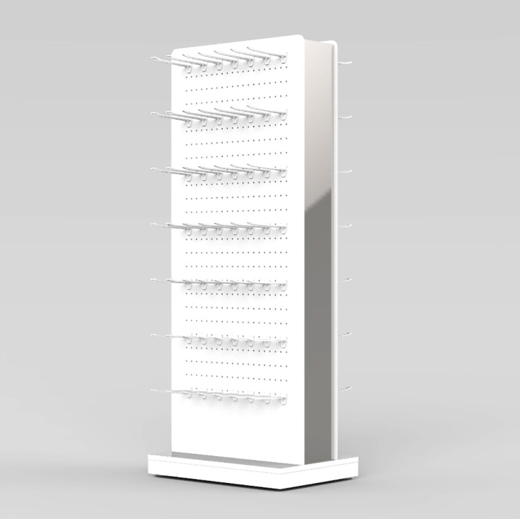 Homeware Point Of Purchase Pop Display Double Side Pegboard Rotating Display Stand