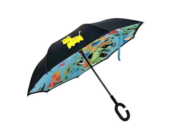 Quality Children Reverse Inverted Umbrella Cartoon Art Print Manual Open Control for sale