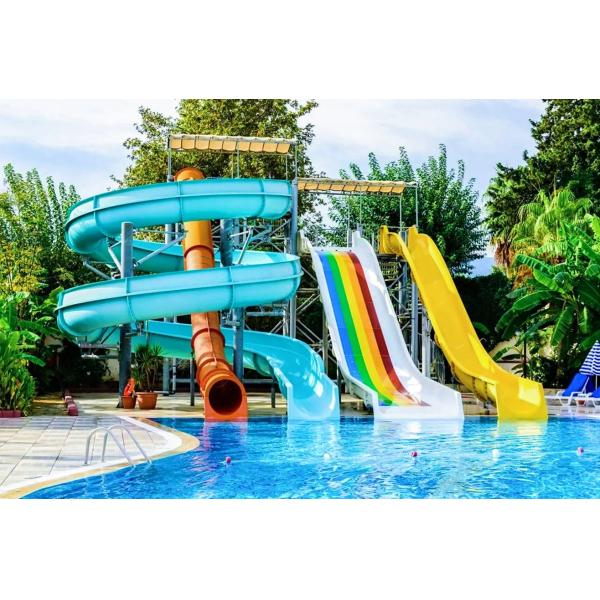 Water Play Park Fiberglass Water Slide For Above Ground Swimming Pool