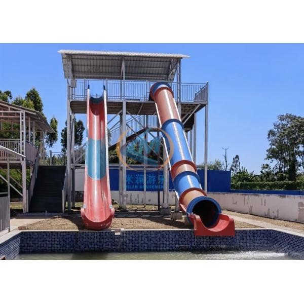High Durability Fiberglass Pool Slide Straight For Public Outdoor Use