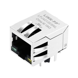 China LPJ4013EBNL 10/100 Base-T Right Angle RJ45 Connector Tab Down Green/Yellow LED on sale