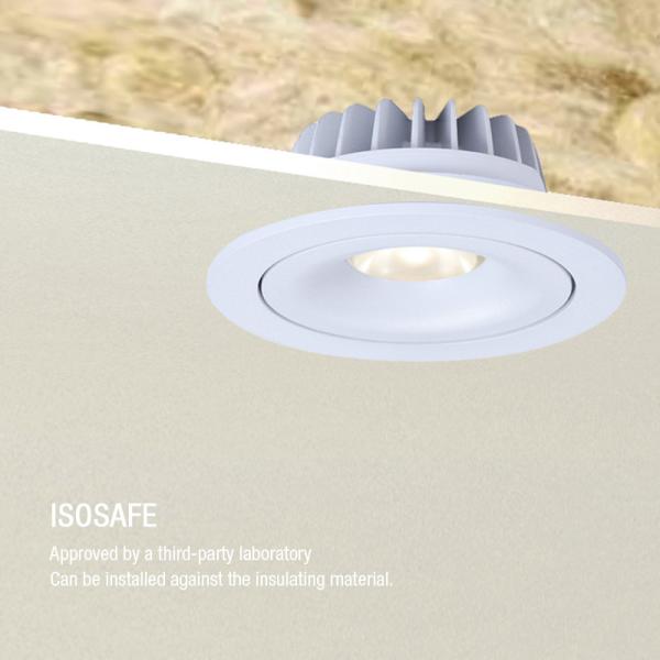 Flicker Free 30 Degree Tilt LED Downlights , Practical Dimmable LED COB Downlight