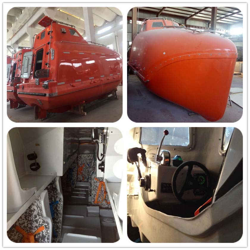 CCS, BV, ABS, DNV, RMRS, EC, MED Approved SOLAS Standard 10-90 Persons FRP Free Fall Lifeboat