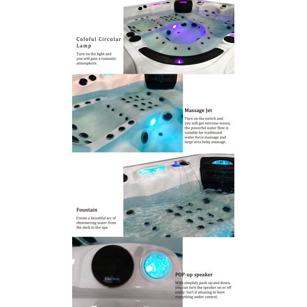 2.3m Outdoor Massage Bathtub Whirlpool Massage Spa Hot Tub For 6 Person