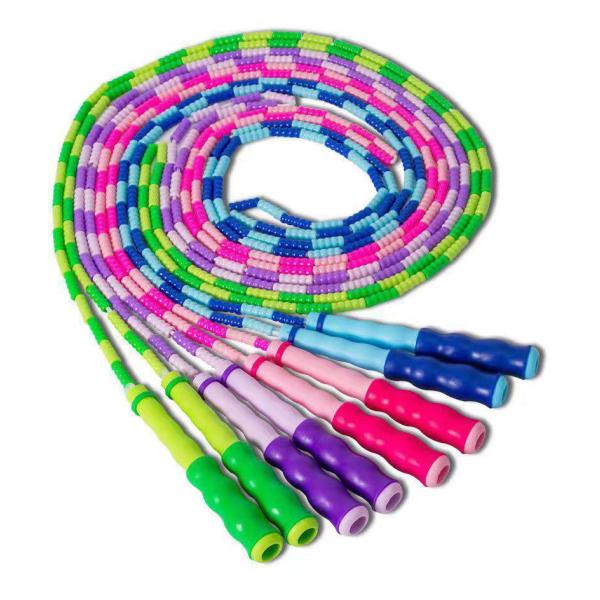 Green Yellow Bamboo Adjustable Jump Rope For Kid Teenager Exercise Sport Equipment