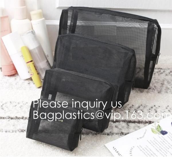Mesh Travel Makeup Bag Organizer Translucent Clear Travel Toiletry Bag Quick Pass Airport Security, Airport Security pac