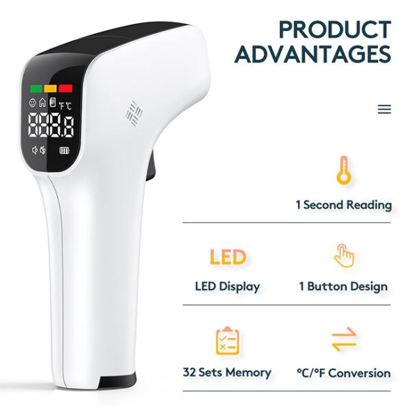 Fever Alarm Digital Contact LED Handheld Infrared Thermometer