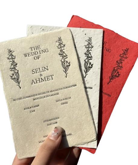 Quality Embedded Wedding Card Seed Paper A4 A5 Seed Paper Customized for sale
