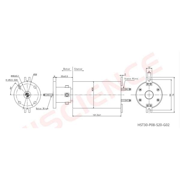 Hiscience Durable Capsule Slip Rings 0-240VAC/DC used in Automated Textile Machinery Conveyor Belt Systems