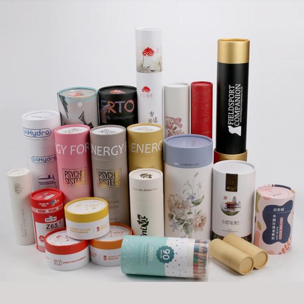 Kraft Paper Tube Packaging , Food Grade Cardboard Cylinder Container For Tea
