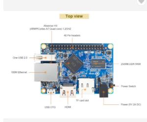 Wholesale UART 512MB Mini Single Board Computer 40 Pins Header H3 Quad Core from china suppliers