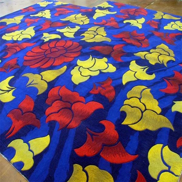 Large Wool Floor Rugs Chinese Style Durable Feature Absorb Dust Function