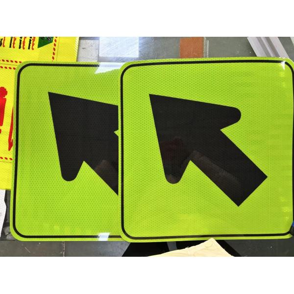 High Intensity Prismatic Grade Printable Fluorescent Yellow UV Printable Arrow 10 Years Self Adhesive Acrylic Prismatic Reflective Film Sheet