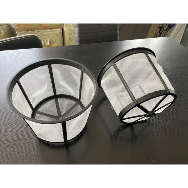 Drawstring Reusable Pour Over Nylon Mesh Coffee Filter Basket With Sticker Logo