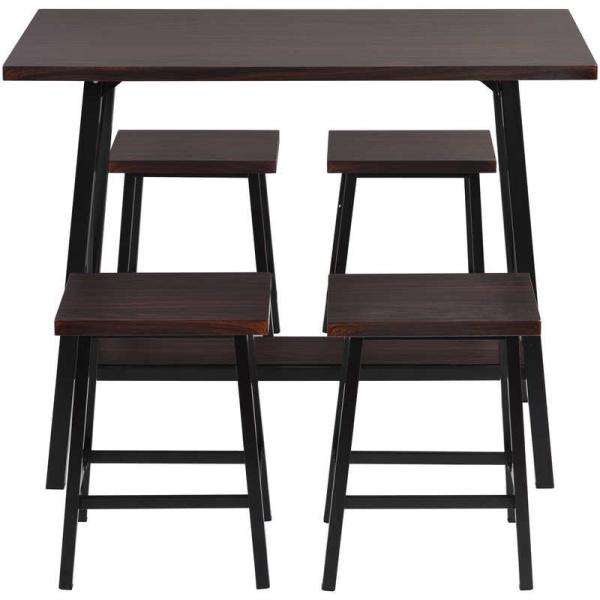 Quality 47.3inch Length 5 Piece Bar Table Set Counter Height Pub Table Set for sale