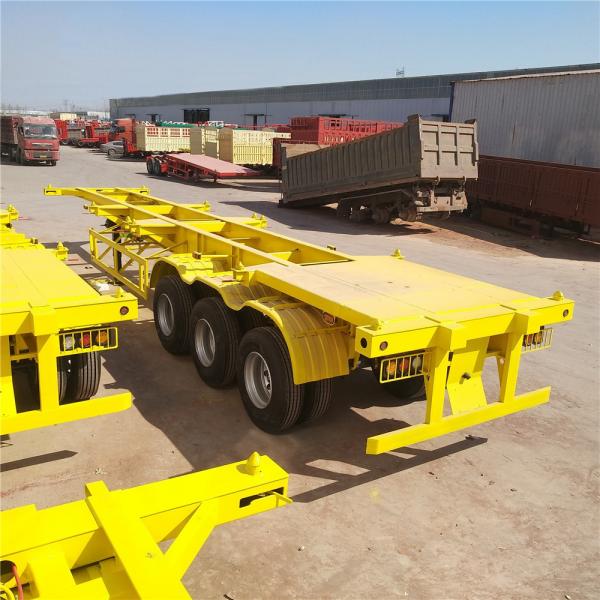 20ft 40ft Semi Skeletal Container Trailer 3 Axle Spring Suspension