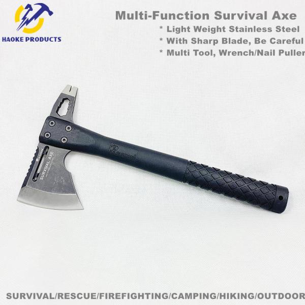 Quality Light Weight Multi-Function Survival Axe Stainless Steel Rescue Axe with Sharp Blade for sale
