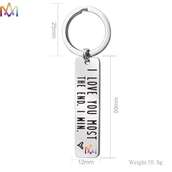 12 X 50mm Rectangular Shaped Personalized Engraved Keychains