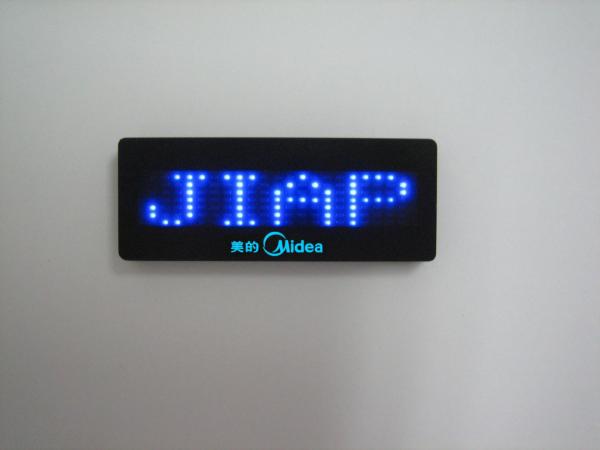 Quality Blue light led name badge, Mini Scrolling led message badge for sale