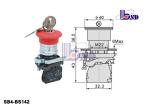 Red Push Button Switch SB4 Series Selector Key Switch Pollution Grade III