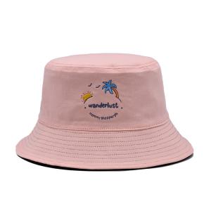 Wholesale Double sided Bucket hat travel custom logo activity embroidered sunshade sunscreen basin hat from china suppliers
