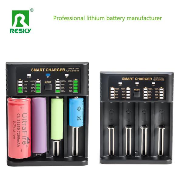 4.2V Rechargeable Battery Charger 4 Slots 500mA 1A 2A for Li-ion Cylindrical Battery
