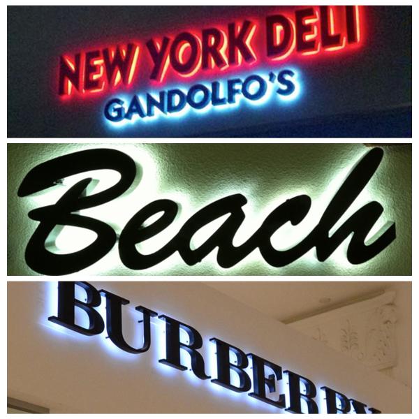 Customized Outdoor Brushed metal Backlit LED letter for sign