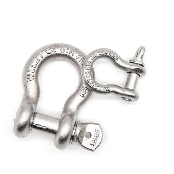 D-Shaped Stainless Steel Shackle A2-70 A4-80 Rust Proof