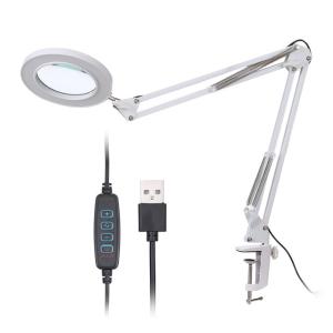 Wholesale led magnifier lamp led light source c clamp base USB power input magnification and illumination magnifying light from china suppliers