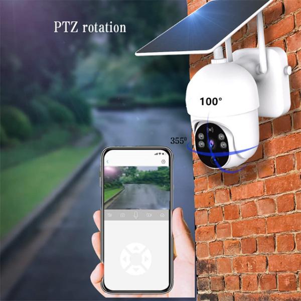 AI PIR 4G Solar Ptz Camera 850nm IR Tuya Smart Camera Wide Angle