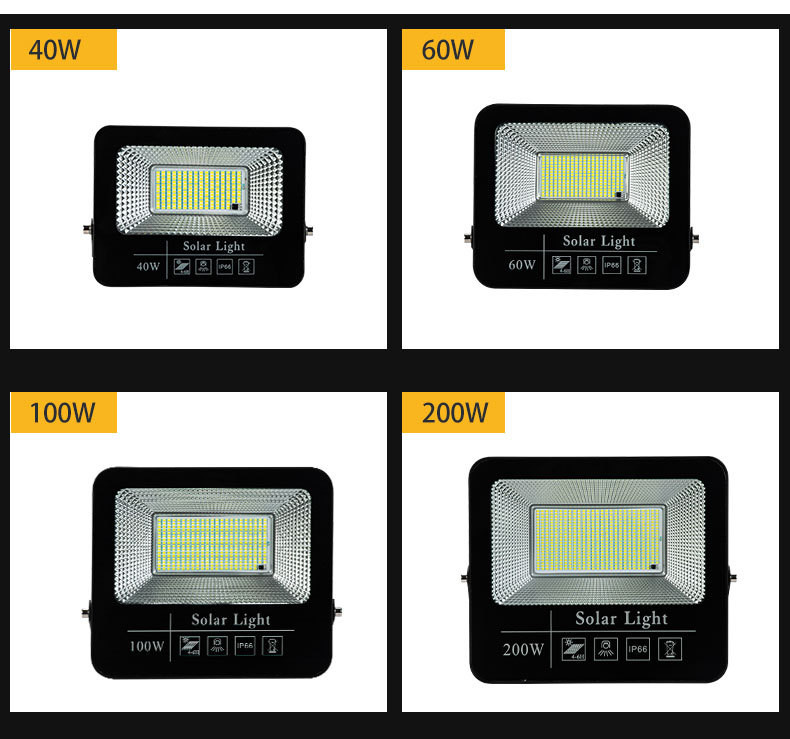 150m2 LED Outdoor Solar Flood Lights IP67 Waterproof Aluminum Material