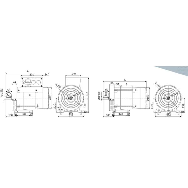 5.0KW Double Bearing High Output Alternator With AVR Voltage Regulator