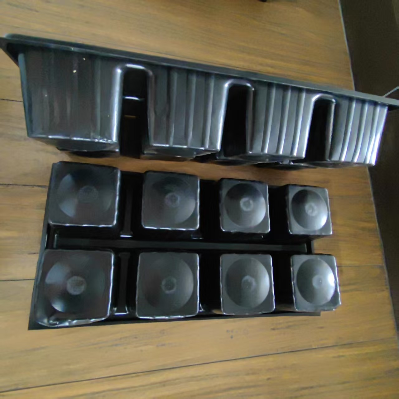 PP 8 Cell Black Seedling Tray Microgreen Plastic Agriculture Seedling Trays