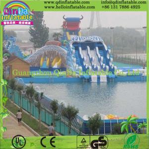 China Square Above Ground Pool Rectangular Metal Frame Swimming Pool on sale